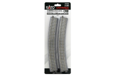 Kato 2-241 - H0 - Gleis überhöht mit Betonschwellen, gebogen, R730 mm 22,5° (4 Stück)